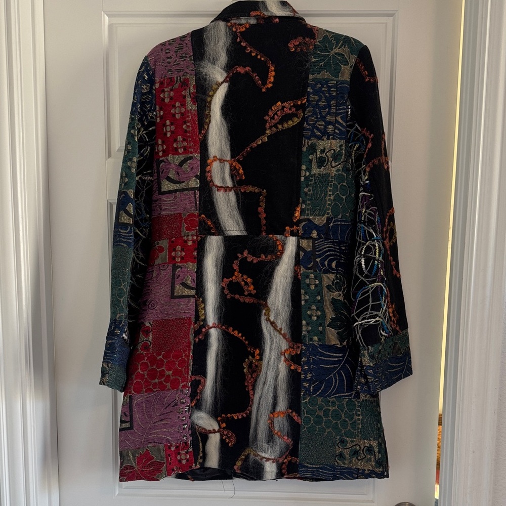 Elegant Multicolor Patchwork Cape NWT - image 4
